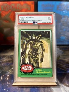 1977 Topps Star Wars C-3PO (Anthony Daniels) Error No. 207 PSA 5 - Picture 1 of 2