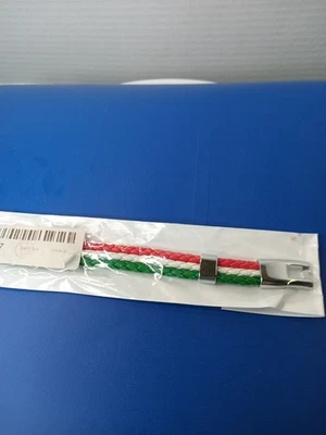 Italy Italian Flag Cord Braided Bracelet W/ Stainless Steel Clasp Bangle - Image 1 of 4