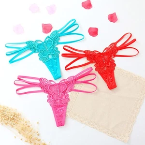 1-3 Pcs Briefs Thong Lace Underwear Women's Panties Transparent Butterfly Sexy - Picture 1 of 18