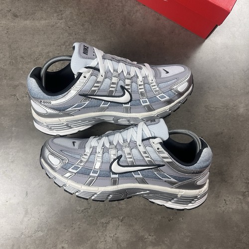 Nike P6000 Metallic Silver Wolf Grey UK 9 nuove spedizione in giornata