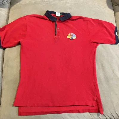 Vintage - Outer Banks - NBC Rainbow Peacock Turkey Old Logo Golf Polo - Large - Image 1 of 4