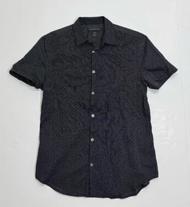John Varvatos Luxe Short Sleeve Button Up Casual Striped Mens Shirt Size Small - Picture 1 of 3
