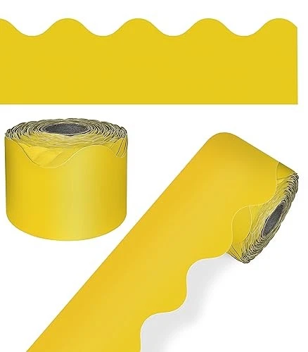 Carson Dellosa 65 英尺公告板边界,1 卷装饰黄色扇贝 — 第 1/4 张图片