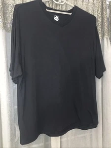 Men's Big Boy Bamboo 4XL V Neck Black Tee Shirt T Shirt 70 Viscose 30 Cotton - Picture 1 of 5