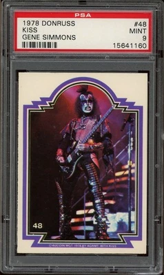 1978 Donruss Kiss: Gene Simmons #48,  PSA MINT 9 - Image 1 of 2