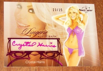 2013 Lingerie Crystal Harris Pink Foil Autographed Bench Warmer Card - Image 1 of 2