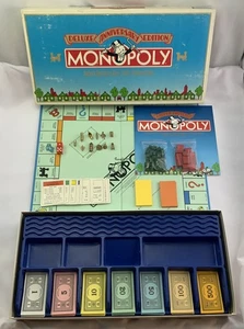 1984 Deluxe Monopoly Board Game White Box by Parker Brothers Complete Very Good - Picture 1 of 10