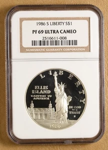 1986 S Statue of Liberty Commemorative Silver Dollar NGC PF 69 Ultra Cameo - Picture 1 of 2