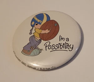 1990 Precious Moments I'm a Possibility Magnet Fußball Mädchen - Bild 1 von 3