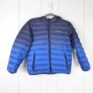 Eddie Bauer Duck Down Jacket Unisex Kids 10/12 M Reversible Insulated Warm Read - Picture 1 of 17