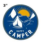 Happy Camper Tent - Car Truck Window Bumper Sticker Decal Souvenir