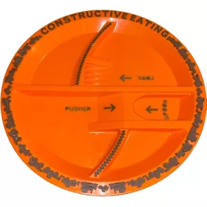 Constructive Eating Construction Zone Divided Orange Plate (3) No Utensils USA - Picture 1 of 3