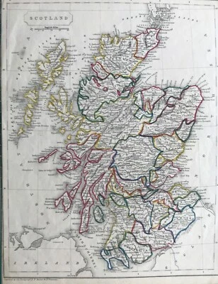 1842 Antique Map; Scotland by F.P. Becker - Image 1 of 4