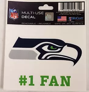 NFL Seattle Seahawks - Calcomanía multiuso, nueva (#1 fan) - Imagen 1 de 2