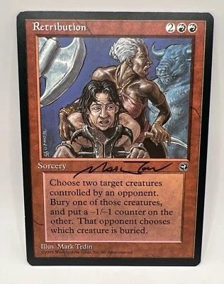 MTG - Homelands - Retribution - LP - Signed by Mark Tedin - Image 1 of 2
