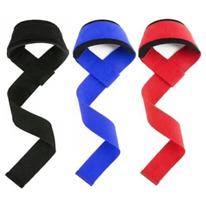 Premium Real Weight Lifting Wrist Straps Padded Support Hand Bar Grips Gym Wraps - Picture 1 of 9