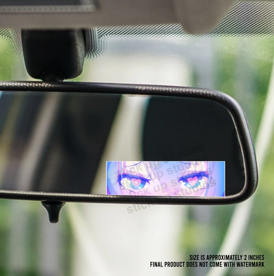 Mini Peeker Anime Heart Eyes, Anime Kawaii Eyes Calcomanía Coche, Anime Eyes Slap Foto 1 de 3