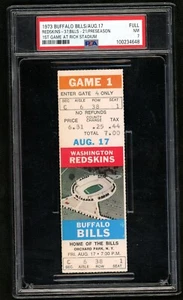 1973 Buffalo Bills Aug. 17 Redskins Vs Bills 1st Game Rich Stadium PSA 7 Ticket - Picture 1 of 2