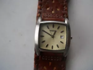 Fossil women's wide brown leather band.quartz,battery & water resistant watch. - Picture 1 of 12