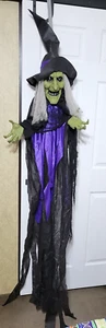 80" Hanging Windsock Posable Arms Animated Motion Sensor Talking Witch Tested!! - Picture 1 of 10