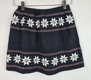 Gymboree Girls Childs Skirt Size 8 Black Knit Snowflake Christmas Reindeer Cheer - Picture 1 of 7