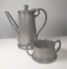 Vintage English Pewter Harrods Coffee Pot and Bowl