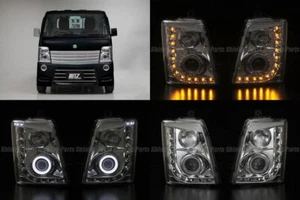 REIZ suzuki CARRIE DA63T/DA65T LED Ikering Headlights inner plating silver JDM - Picture 1 of 2