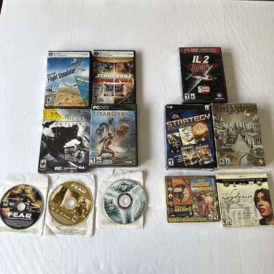 PC Video Game Lot 20 Games: RPG Strategy Star Wars Civilization Flight Simulator - Image 1 of 4