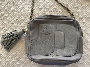 JEROME DREYFUSS Paris Pascal LOGO Crossbody Messenger Bag Grey French Designer - Picture 1 of 17
