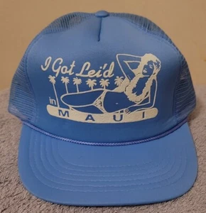 Vintage I Got Lei'd in Hawaii Headwear Suductive Mesh Snap Back Cap  - Picture 1 of 7