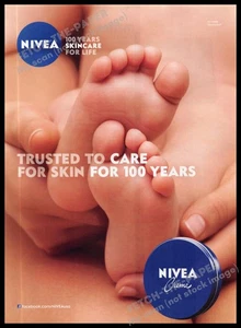 Nivea Creme 2010s Magazine Print Ad 2011 Skin Baby Toddlers Feet & Toes - Picture 1 of 1