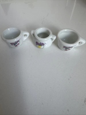 芭比娃娃尺寸茶杯陶瓷咖啡杯樱桃约 1英寸Strombecker — 第 1/4 张图片