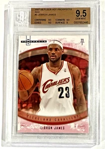 POP 2 Lebron James 2007-08 Fleer Hot Prospects 'RED' 25/25 BGS 9.5 BEST GRADE - Bild 1 von 15