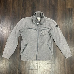 Vintage Diesel Sweatshirt Jacket MultiZipper Large Grey Zip-Up 100% Cotton Flaws - Picture 1 of 18