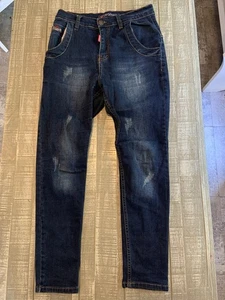 DSQUARED2 Damen Low Rise Jeans Distressed Blau 28” Taille/34” Schrittlänge Slim - Bild 1 von 7