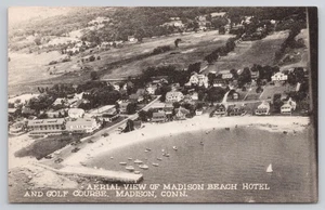 Aerial View of Madison Beach Hotel & Golf Course Madison Connecticut CT Postcard - Picture 1 of 2