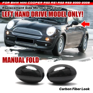 Cubierta de espejo retrovisor lateral repuesto para BMW Mini Cooper R50 R52 R53 2000-08 - Imagen 1 de 10