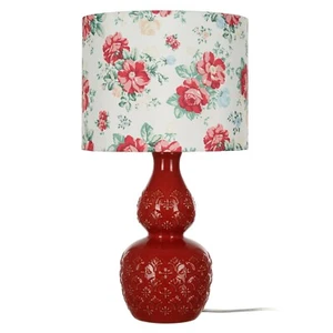 The Pioneer Woman Vintage Floral Table Lamp, Red Finish with LED Bulb Included - Picture 1 of 6