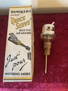 Vintage Bowkers “Quick Serve” Bottle Measure Boxed Item.Purchase Invoice Instruc - Picture 1 of 13