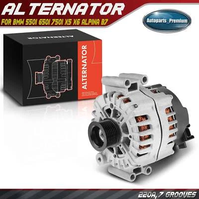 Alternator for BMW 550i 650i 750i 750Li X5 X6 Alpina B7 220A CW 7Groove Pulley - Image 1 of 4
