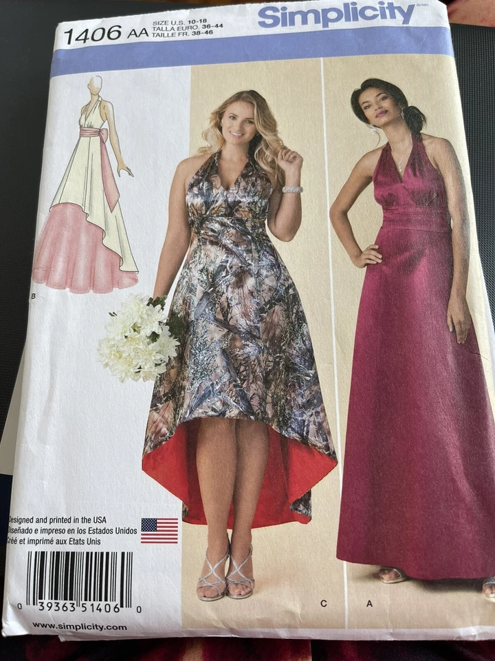 Sewing pattern womens dress Simplicity 1406 Sz 10-18 UNCUT - Image 1 of 2
