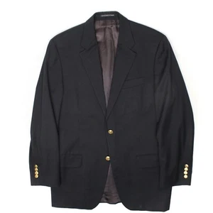 Patrick James Mens Blazer 42R Navy Blue Wool Brass Button Nec Temere Nec Timede - Picture 1 of 7