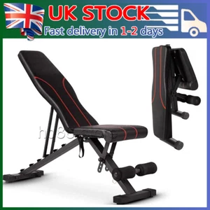 Adjustable Sit Up Weight Bench Foldable Strength Training Flat Incline Decline - Picture 1 of 13