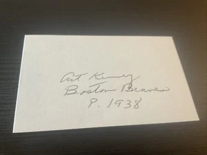 Art Kenney ( Debut 1938 ) BOSTON BEES SIGNED AUTOGRAPH AUTO 3x5 INDEX - Picture 1 of 1