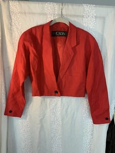 Escada by Margaretha Ley vintage linen cropped jacket 36 - Picture 1 of 6
