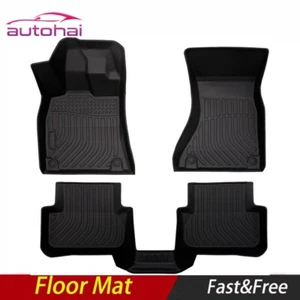 All Weather Floor Mat Set For 09-16 Audi A4 S4 A4 Quattro A4 allroad Black Liner - Picture 1 of 11