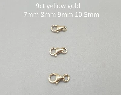 9ct Yellow Gold Trigger Clasp with Ring 7mm 8mm 9mm 10.5mm 9K Lobster Parrot 1pc - Image 1 of 4