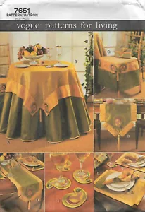 75 VOGUE 7651: DINNING ROOM PACKAGE SEWING PATTERN - Picture 1 of 3