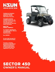 Hisun HS Sector 450 UTV Service Owners & Parts CD - Picture 1 of 1