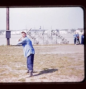 1950s Sailors Baseball RR From the Naval Ship Red Border 35mm Kodak Photo Slide - Picture 1 of 5
